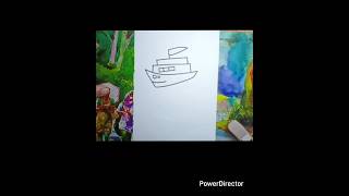 ship darwing hacks #drawingshort #hacks #drawing #boatdrawing #boat #easy