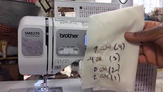 How to change the stitch length of characters, fonts, numbers with Brother SM8270 Sewing Machine.