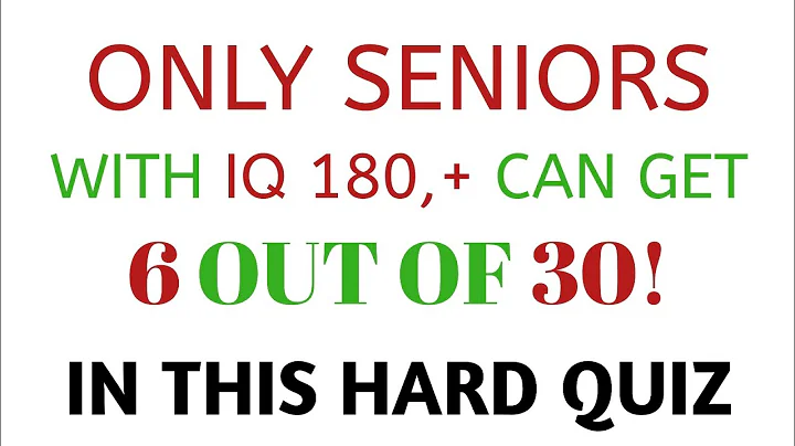 ONLY SENIORS WITH IQ 180+, CAN GET 6 OUT OF 30! IN THIS HARD QUIZ  | Hard Quiz Challenge