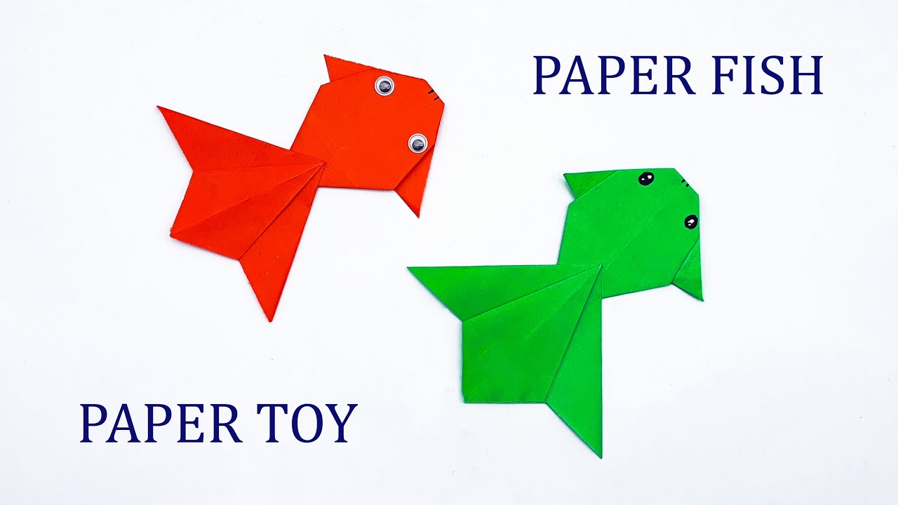How To Make Very Easy Paper Fish Toy | School Craft Ideas | Paper ...