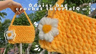 daisy bag tutorial ? | crochet chunky bag | beginner friendly