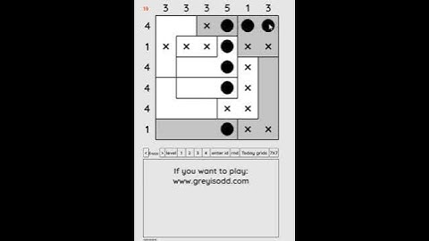 Grey is Odd - Today grids. Solution level 3 6X6 dated 08-03-2024 #logicpuzzles #logicgames  #games