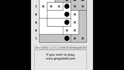 Grey is Odd - Today grids. Solution level 3 6X6 dated 08-03-2024 #logicpuzzles #logicgames  #games