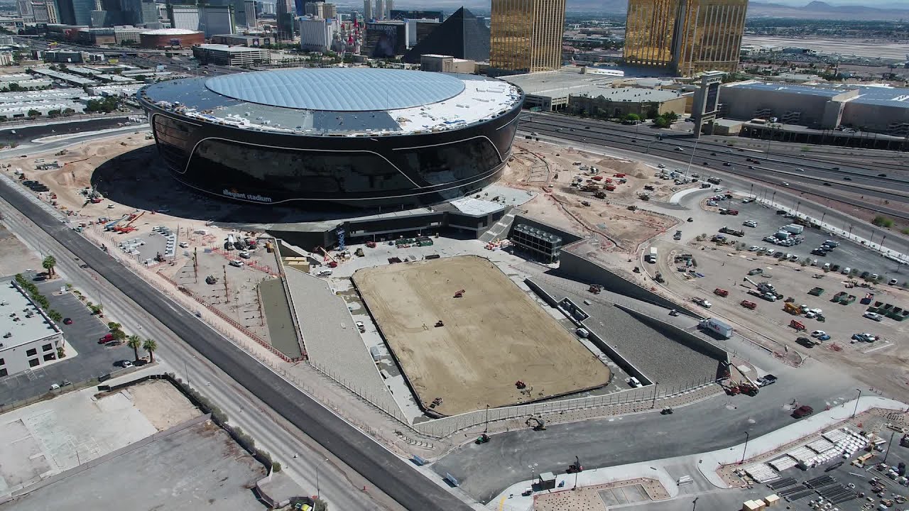 Allegiant Stadium Drone Video April 24 Youtube