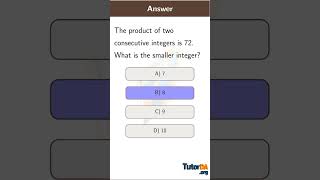 Solve word problems based on quadratic equations in 30 sec #shorts #math #tutorda
