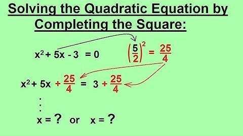 Algebra - Quadratic Equations Solve by Completing the Square (2 of 2) (NOTE:  27 should be 37)