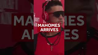 Patrick Mahomes arrives for Chiefs-Seahawks game