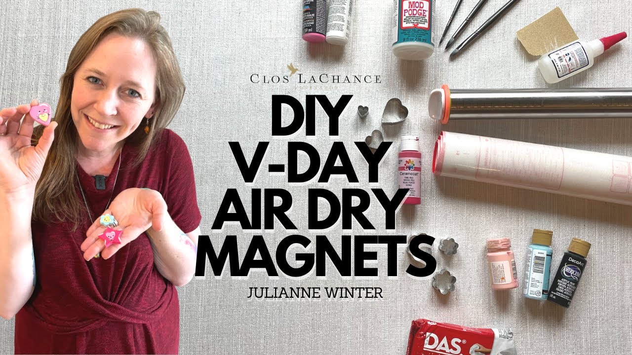 DIY Air Dry Clay Magnets for Valentine's Day - YouTube