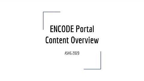 ENCODE Portal Content