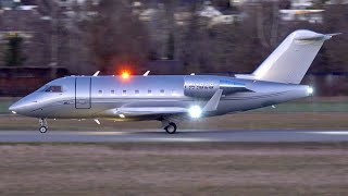 Bombardier Challenger 604 N18LS  TakeOff at Bern