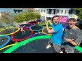 Turning Backyard into a REAL Trampoline Park!