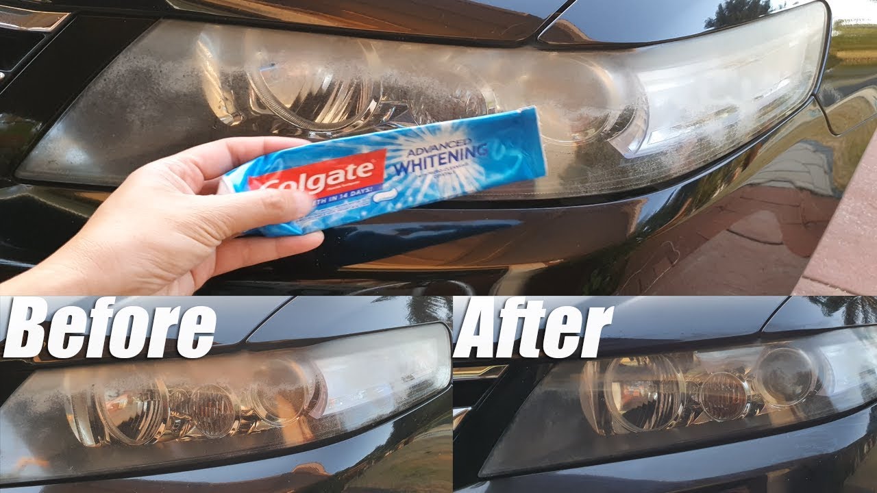 The Result of Using Toothpaste to Clean Foggy Headlight and Make Them Shiny - YouTube