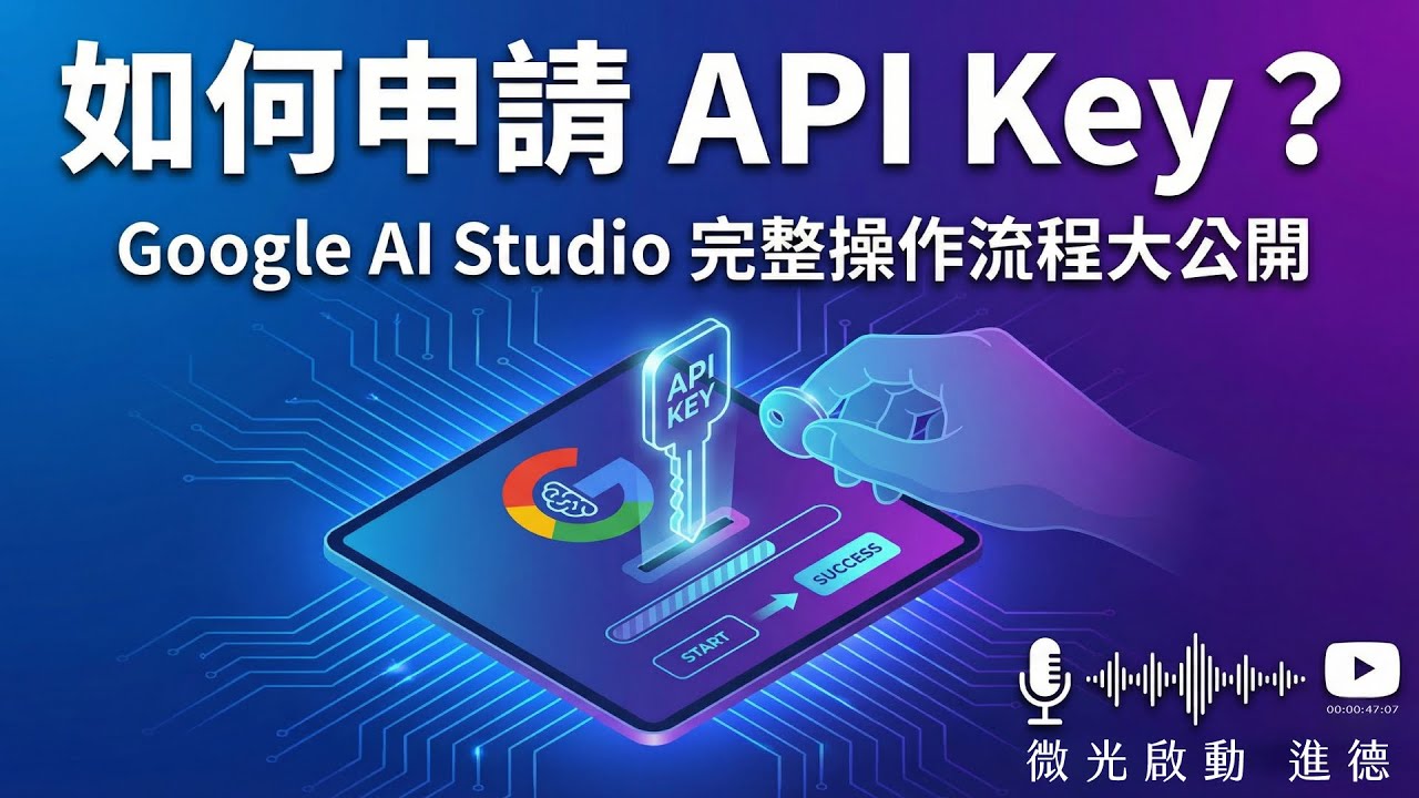 Google AI Studio API Key 申請教學：3分鐘快速獲取 Gemini API 金鑰 - YouTube