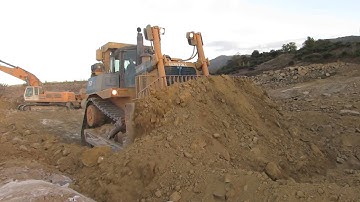 Caterpillar D10T pushing dirt