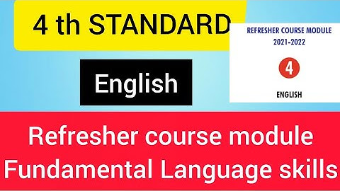 4th STANDARD English Refresher Course Module|Fundamental Language Skills@parentingenglish635