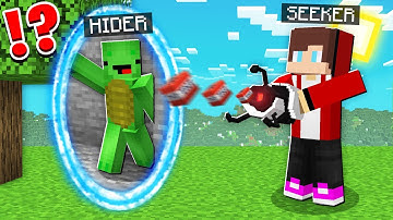 Cheating with PORTAL GUN in HIDE AND SEEK Inside Minecraft - Maizen Mizen Mazien Parody