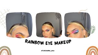 Rainbow ombré eye makeup look 🌈