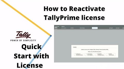 TallyPrime License Reactivation (English)