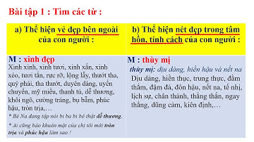 TH Vĩnh Hưng - Khối 4 - Tiếng Việt - LTVC Mở rộng vốn từ cái đẹp