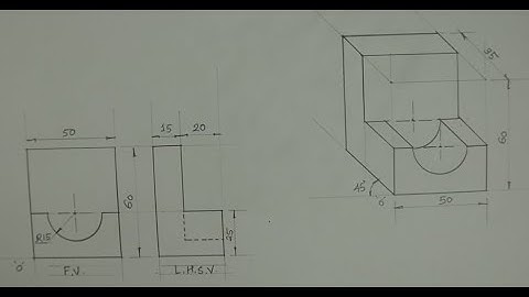 Oblique view  - 1 - Engineering drawing  - Technical drawing