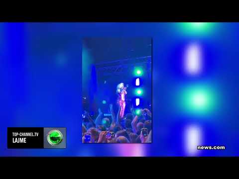 Top Channel/ Incident në koncert, Bebe Rexha bën simbolin e shqiponjës, qëllohet me telefon