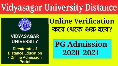 Online Verification For PG Admission||Vidyasagar University||2020_21
