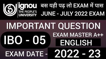 IBO 05 IMPORTANT QUESTIONS | IBO 05 previous year question | IBO 05 IMPORTANT TOPIC IN ENGLISH