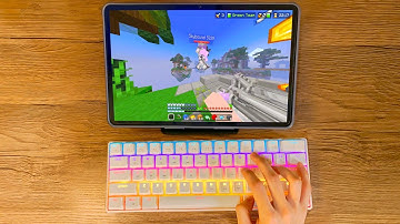 Minecraft Hive Bedwars on Mobile OTG With Keyboard & Mouse Sounds #59 ( HANDCAM )