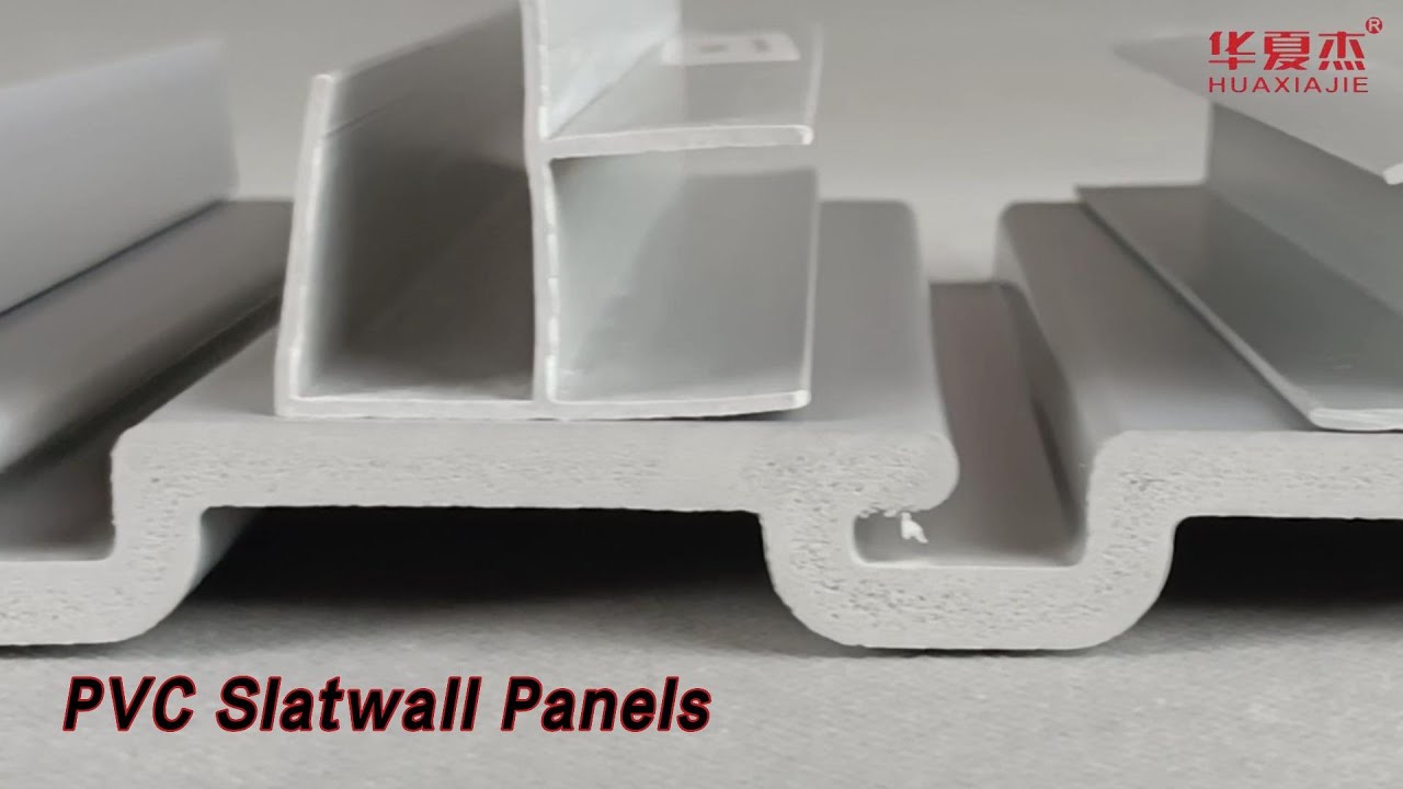 Ultralight PVC Slatwall Panels Laminated Flexible Grey For Showroom