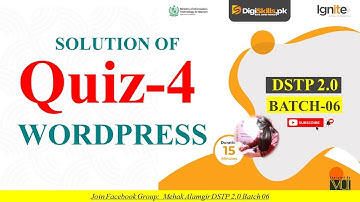 wordpress quiz 4 batch 6 | dstp 2.0 batch 06 wordpress quiz 4 solution 2023