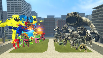 All ZOONOMALY TITAN CAT MONSTERS VS ALL SMILING CRITTERS POPPY PLAYTIME CHAPTER 4 IN GARRY