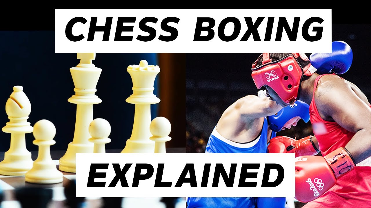 Chessboxing, amateur boxing and chess board game being played