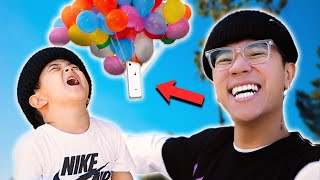 His Phone Flew Away w/ BALLOONS!! **PRANK SUCCESSFUL**