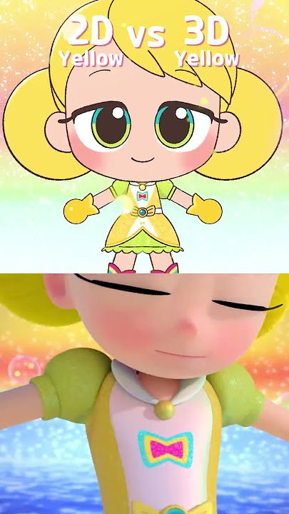 💛 2D vs 3D Yellow's Transformation 💛 #rainbowbubblegem #shorts