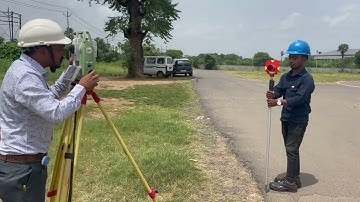 road survey / route survey by total station Machin