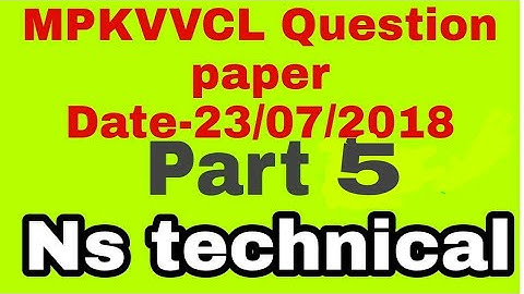 Mpkvvcl testing assistant qestion paper 23/07/2018