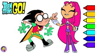 Teen Titans Go Coloring Book Starfire Robin Coloring Page