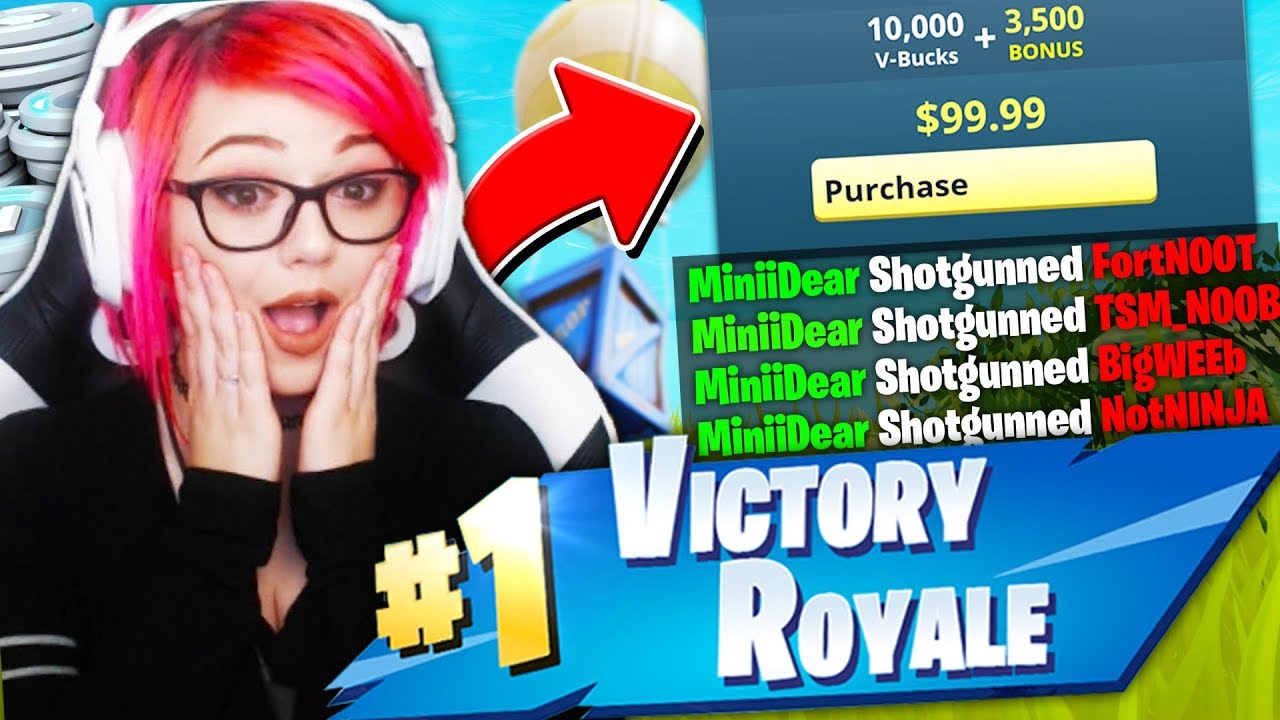 1 Kill = 1000 FREE V-Bucks Fortnite W/My Girlfriend - YouTube
