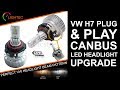 VW Golf Jetta Passat Tiguan Scirocco EOS H7 LED Headlight Bulbs Kit Canbus Plug&Play How To Install