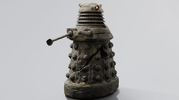 Doctor Who Blender Animation | Paradigm Stone Dalek Model Turnaround + Start-up Animation