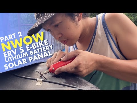 lithium battery solar panel installed on nwow erv s e bike part 2 heez tv electric bike faster