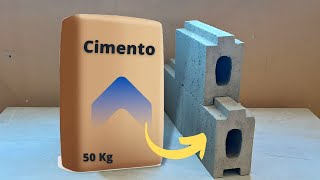 How many blocks can make with a bag of cement?