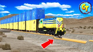 Train Accidents Derailments ✅ Damaged Railways High Speed Passing ✅ BeamNG DRIVE