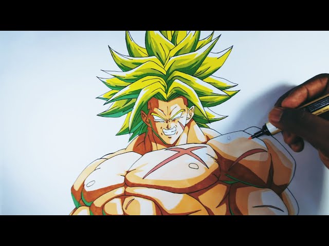 Epic Broly Super Saiyan Dragon Ball Super Drawing by Dasa Raden - Pixels