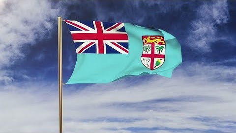 4K Fiji flag waving in the wind. Green screen, alpha matte. Loopable animation Stock video
