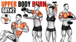 DAY 2 Full Upper Body Workout At Home | Dumbbell Arms, Back, Chest And Shoulder Strength &amp; Sculpt