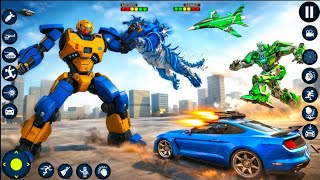 🤖Flying Jet Car Transformation Robot Game 2026 Robot New Fight Mission in City - Android Gameplay. screenshot 5