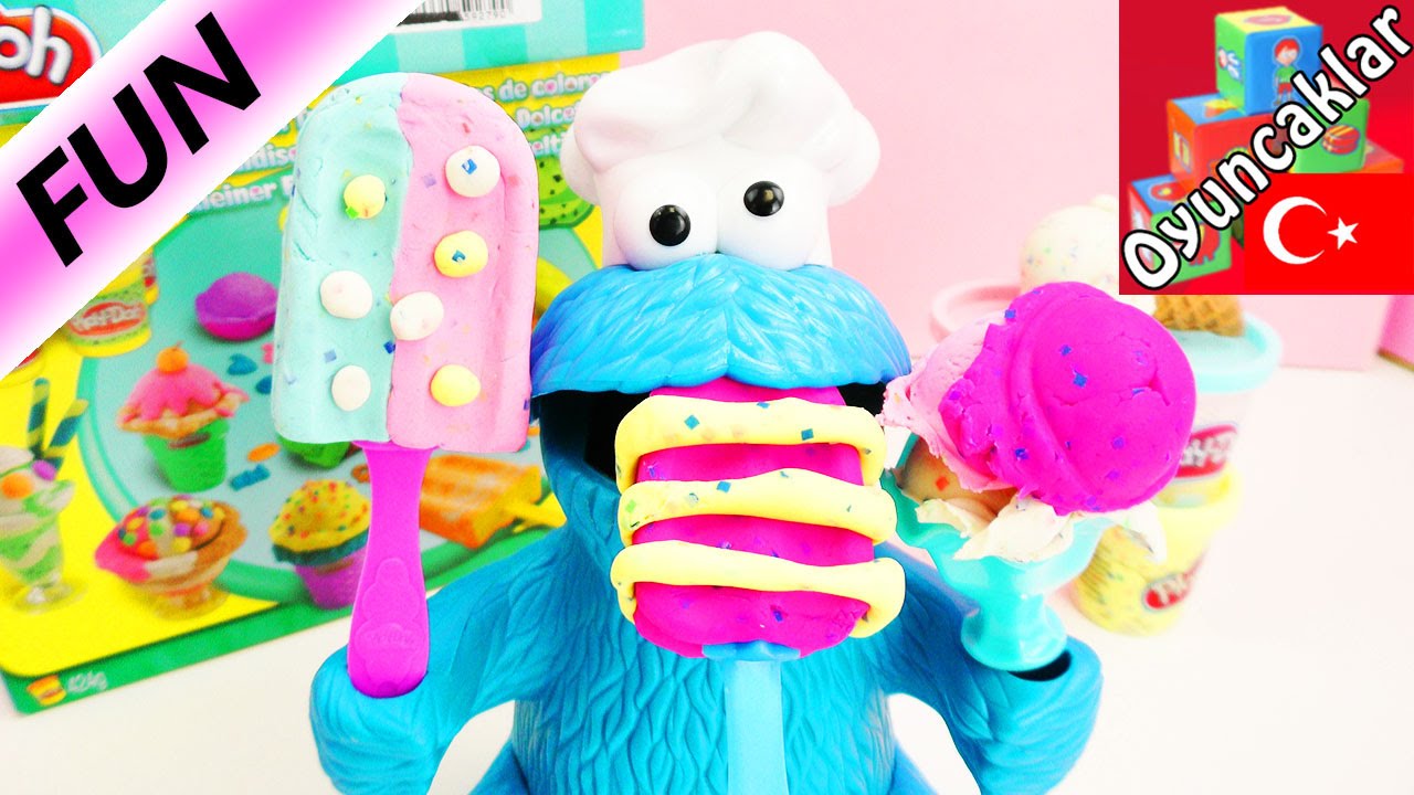 DONDURMA PARTISI Yapıyoruz Kurabiye Canavarı Play Doh Confetti Seti ile