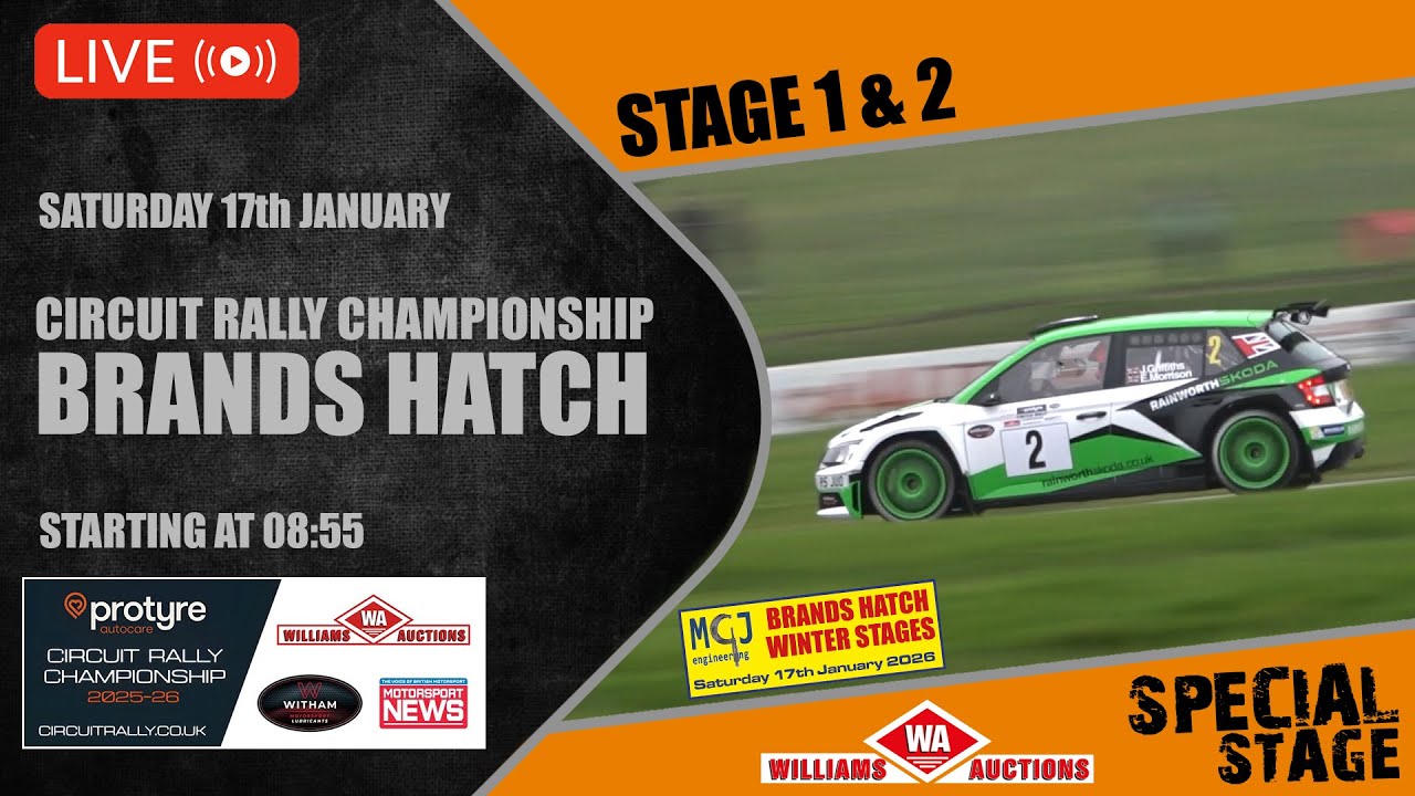 LIVE! MGJ Engineering Brands Hatch Stages - Stage 1 & 2 - Protyre Circuit Rally Championship 2025/26
