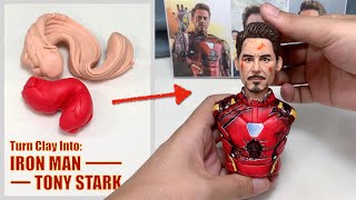 Iron Man - Tony Stark (Robert Downey Jr.) made from polymer clay, figure modelling【Clay Artisan JAY】